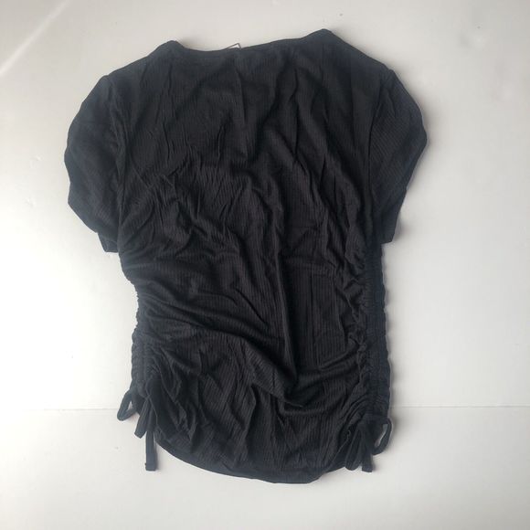 Love Streak Ruched Sides Ribbed Top Juniors Large - Picture 2 of 7